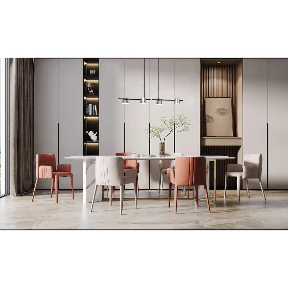 Matte Black and Nickel 4-Light LED Linear Pendant