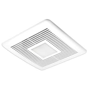 Slim 50-110 CFM Wall or Ceiling Bathroom Exhaust Fan with 3-Speed Adjustable Settings, LED Light, ENERGY STAR