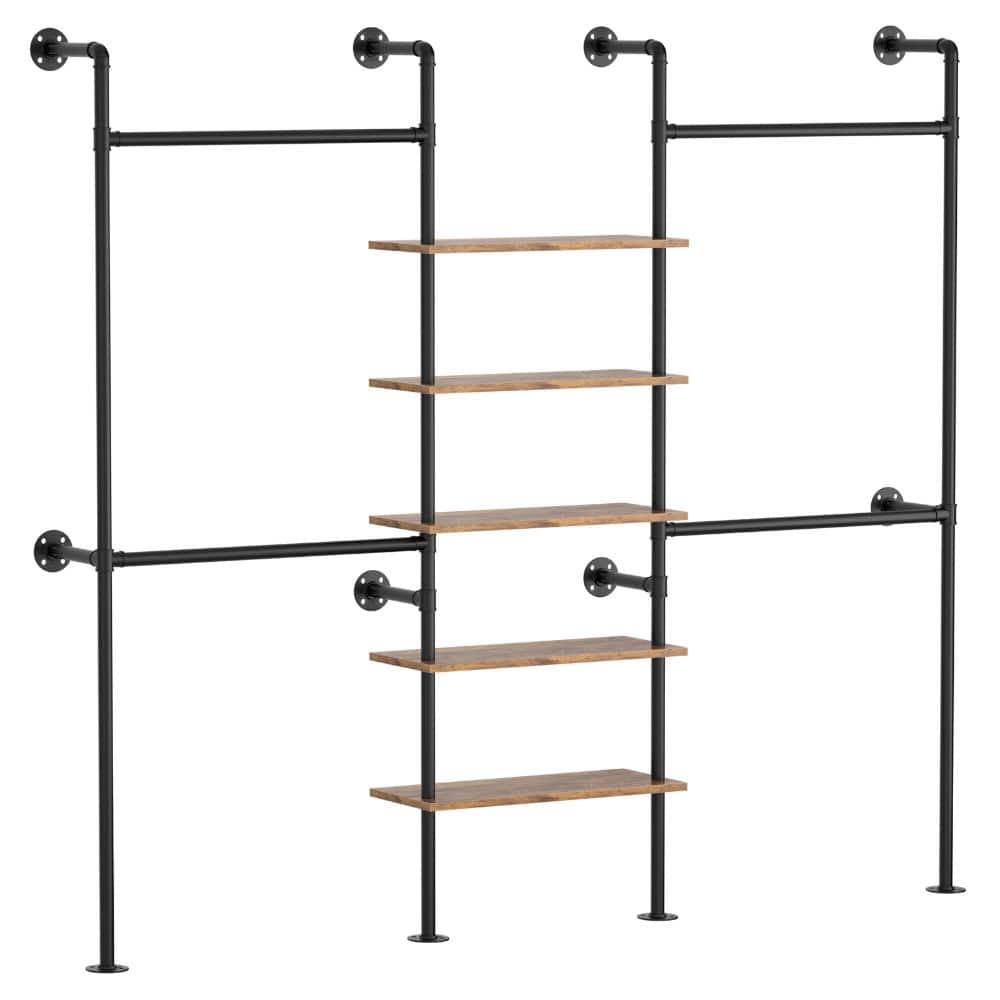 Aheaplus Industrial 6.42FT Pipe Clothing Rack Reversible for Hanging ...