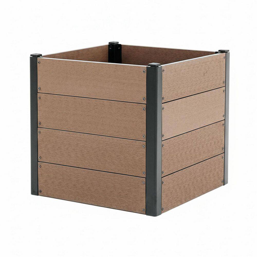 Wood-Like Composite Raised Garden Bed with Open Bottom for Deep Root Plants, 25 in. x 25 in. x 23 in. price history on PriceWatchPro