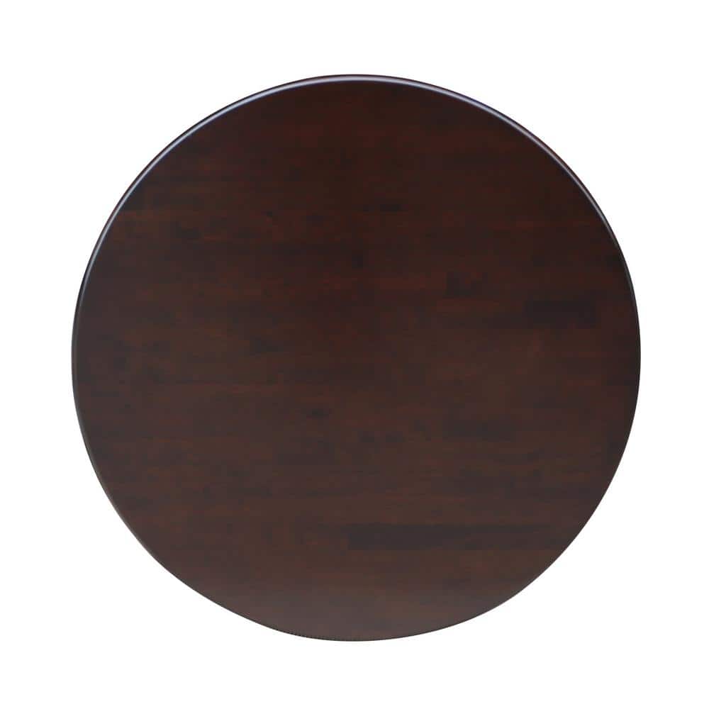 Elegant Mocha Wood Round Counter-Height Pedestal Table