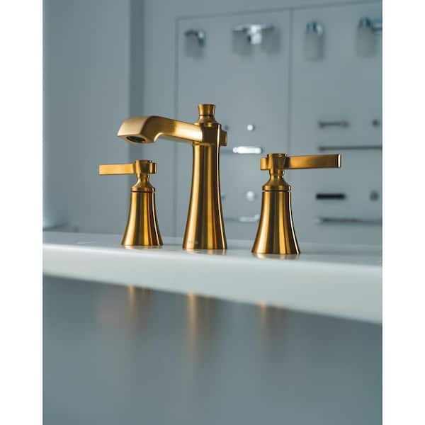 MOEN Flara Brushed Gold 8 inch Widespread 2-Handle High-Arc
