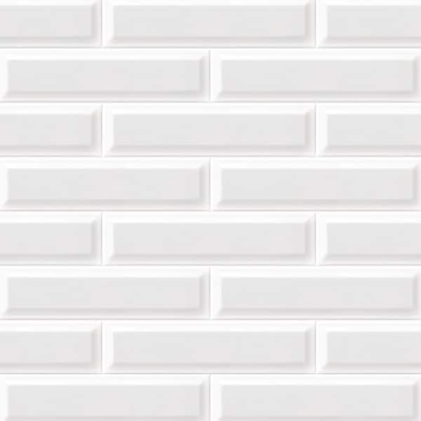 Daltile Finesse 3 in. x 12 in. Ceramic Sharp Bevel Bright White Subway Tile (12 sq. ft. / Case)