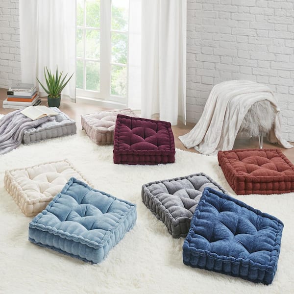 Soft Square Floor Pillow Cushion: Large, Fluffy Velvet Seating Option