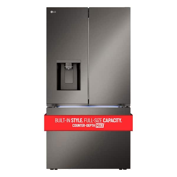 LG 26 cu. ft. Smart Counter-Depth MAX French Door Refrigerator with 4 types of ice in PrintProof Black Stainless Steel
