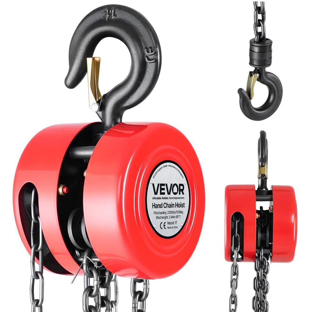 Hand Chain Hoist, 2200 lbs. Capacity, Manual Chain Block with Upgrade G70 Galvanized Chain, 8 ft. Lifting Height, Red price history on PriceWatchPro