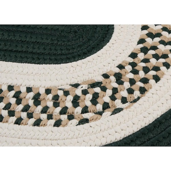 Spiral II Dark Green 12 ft. x 12 ft. Round Indoor/Outdoor Patio Area Rug