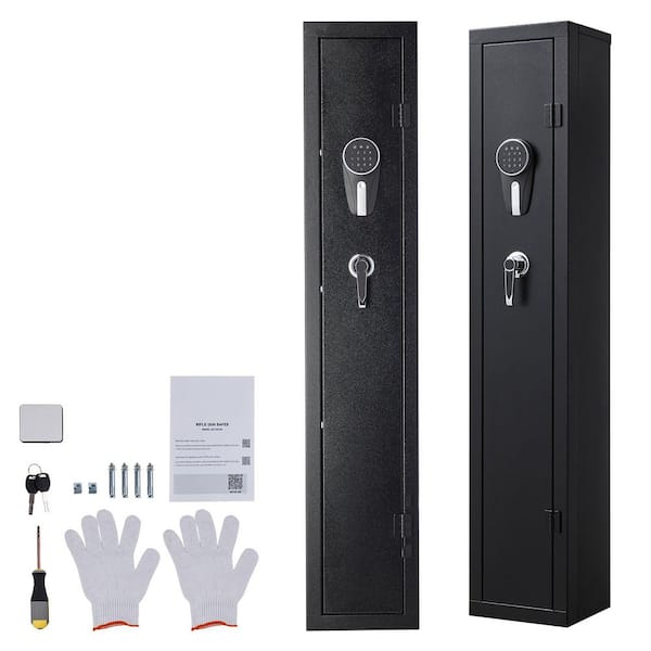 Gun Safe, Heavy-Duty Steel Fireproof Rifle Cabinet with Digital Keypad, LED, Adjustable Racks for Long Guns, 2025 update