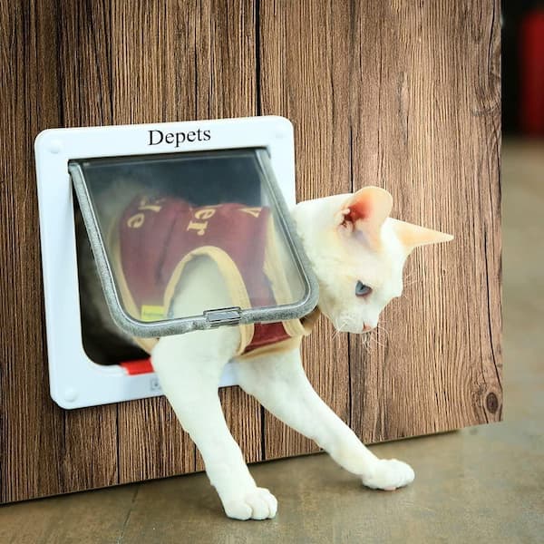 FAWEY TRED INC 9.9 in. x 9.2 in. 4-Way Locking Cat Flap Door for
