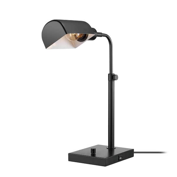Matte Black Adjustable Height Desk Lamp, Home Depot Desk Lamp With Usb Port