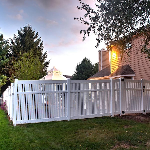 Weatherables Davenport 5 ft. H x 6 ft. W White Vinyl Semi-Privacy Fence Panel Kit