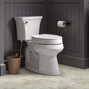 Hyten Elevated Quiet-Close Elongated Closed Front Toilet Seat in White