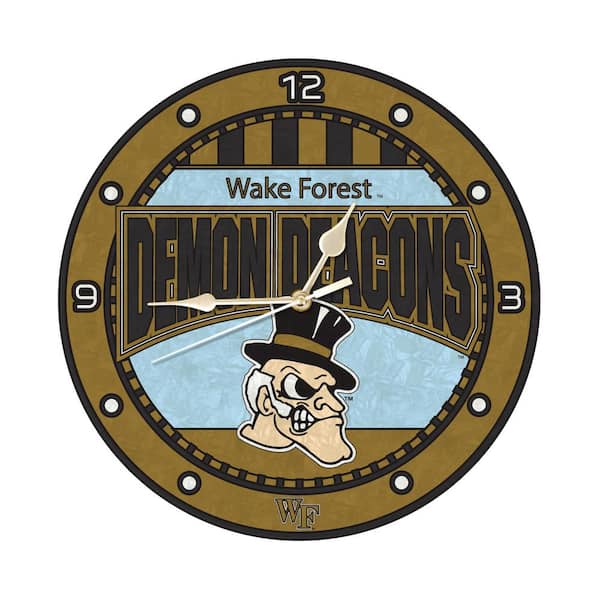 The Memory Company NCAA - 12 in. Collegiate Wake Forest Art Glass Clock
