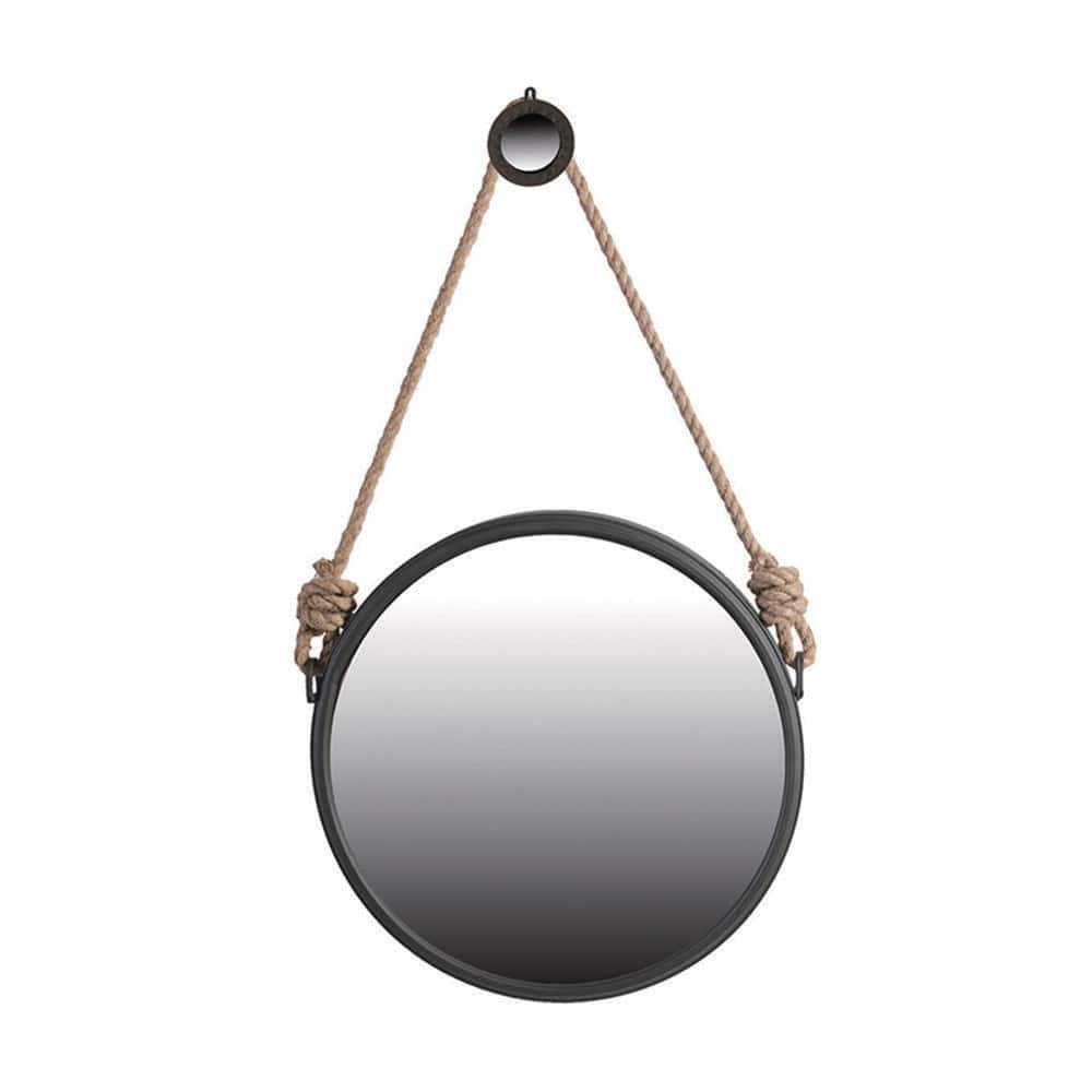 Cleveland Mirror19. 5 in. x 19.5 in. Rope Strap Contemporary Design Circle 
