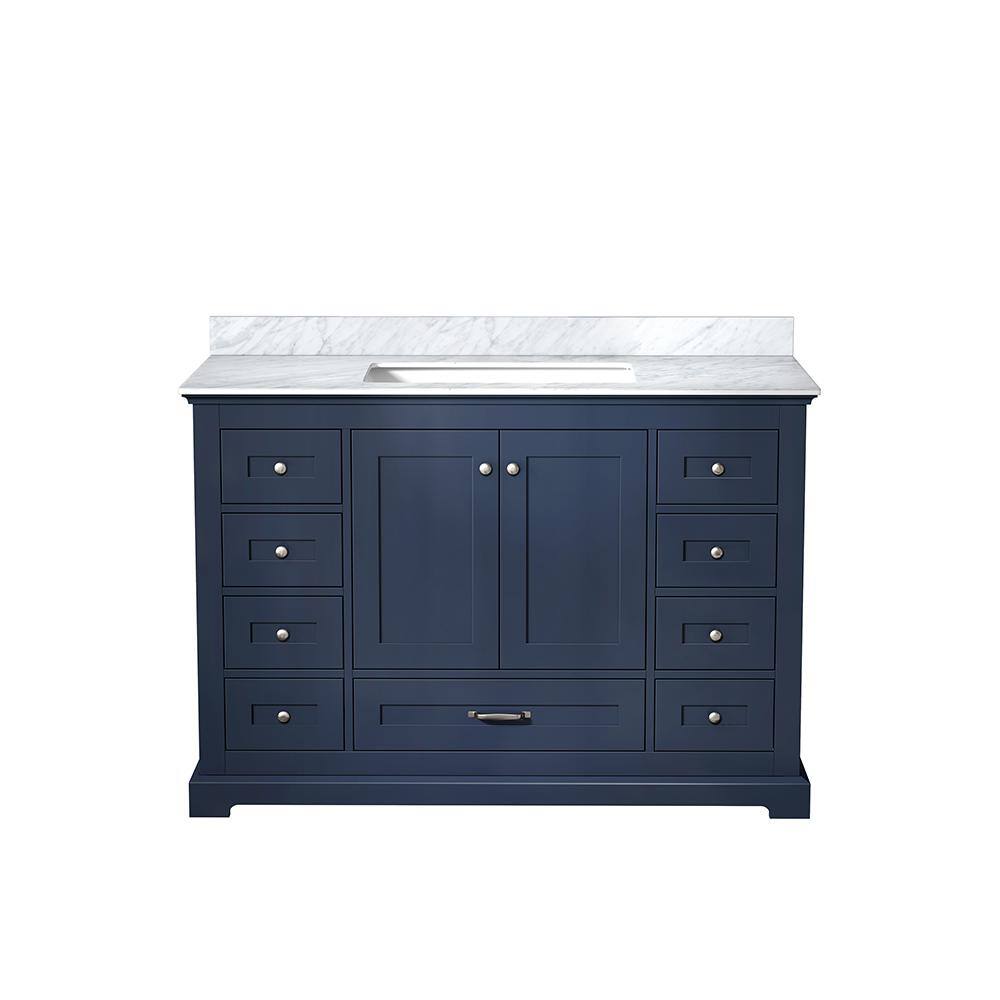 Navy Blue 48" Single Vanity with Carrara Marble Top