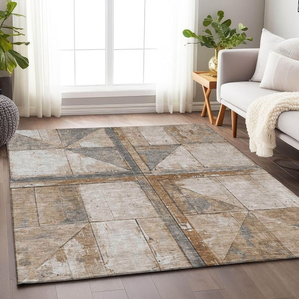 Chantille Machine Washable Indoor/Outdoor Abstract ACN1876 Copper 3 ft. x 5 ft. Accent Rug