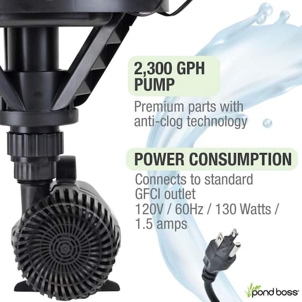 POND BOSS 1/4 HP Floating Fountain with Lights 52595 - The Home Depot