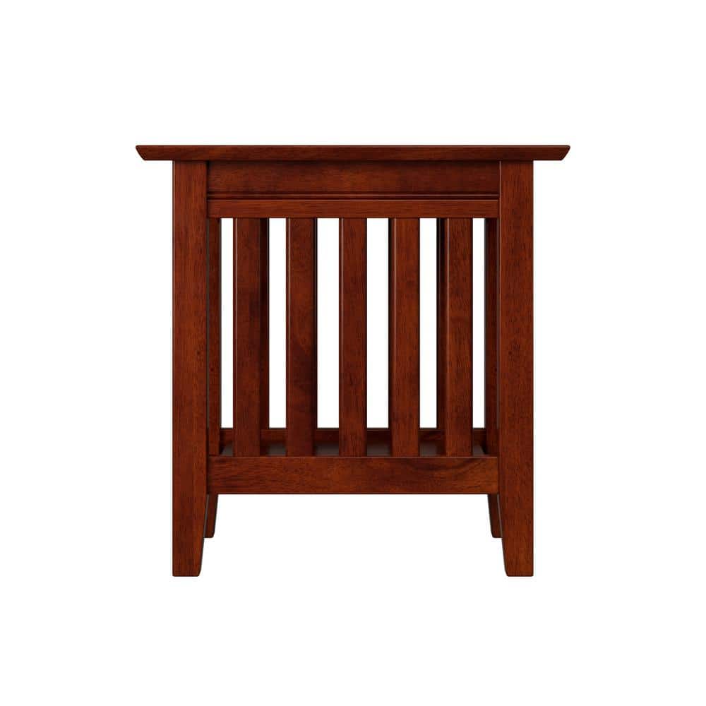 Mission Style Walnut Wood Rectangular End Table Set
