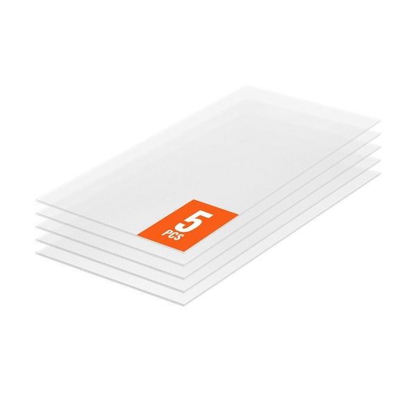 1.98 ft. x 3.97 ft. Corrugated Polycarbonate Roof Panel, Profile Roof Panel Waterproof UV Protected, 5 Pack