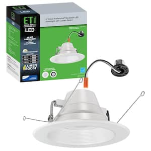 ETI Dimmable 10.4 Watt 4 LED Recessed Downlight Retrofit With Nightlight  Trim, Color Selectable, DL-4-625-907-SV-D