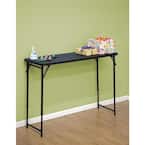48 in. Black Plastic Portable Adjustable Height Folding High Top Table