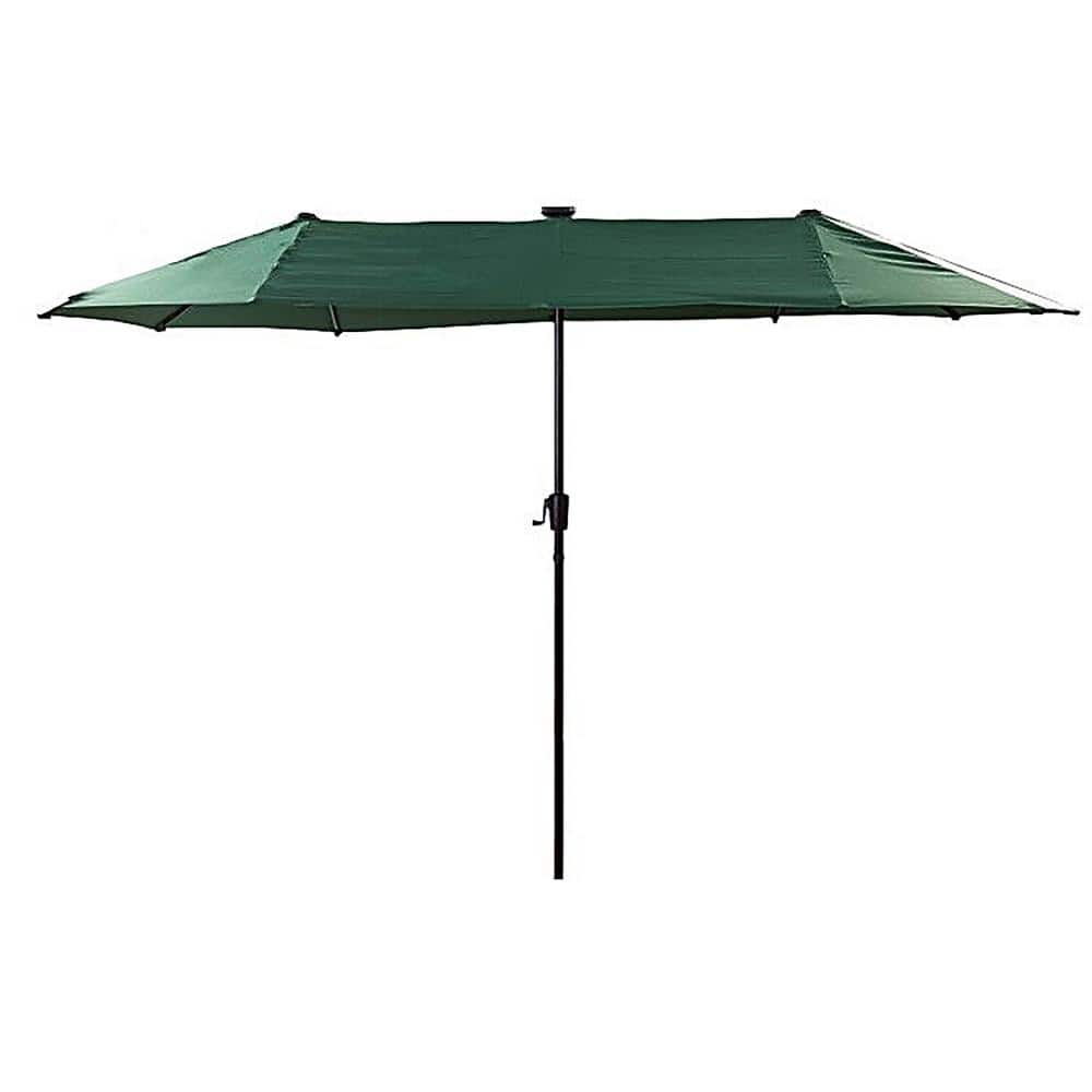 13 ft. x 6.5 ft. Rectangular Patio Solar LED Lighted Outdoor Umbrellas with