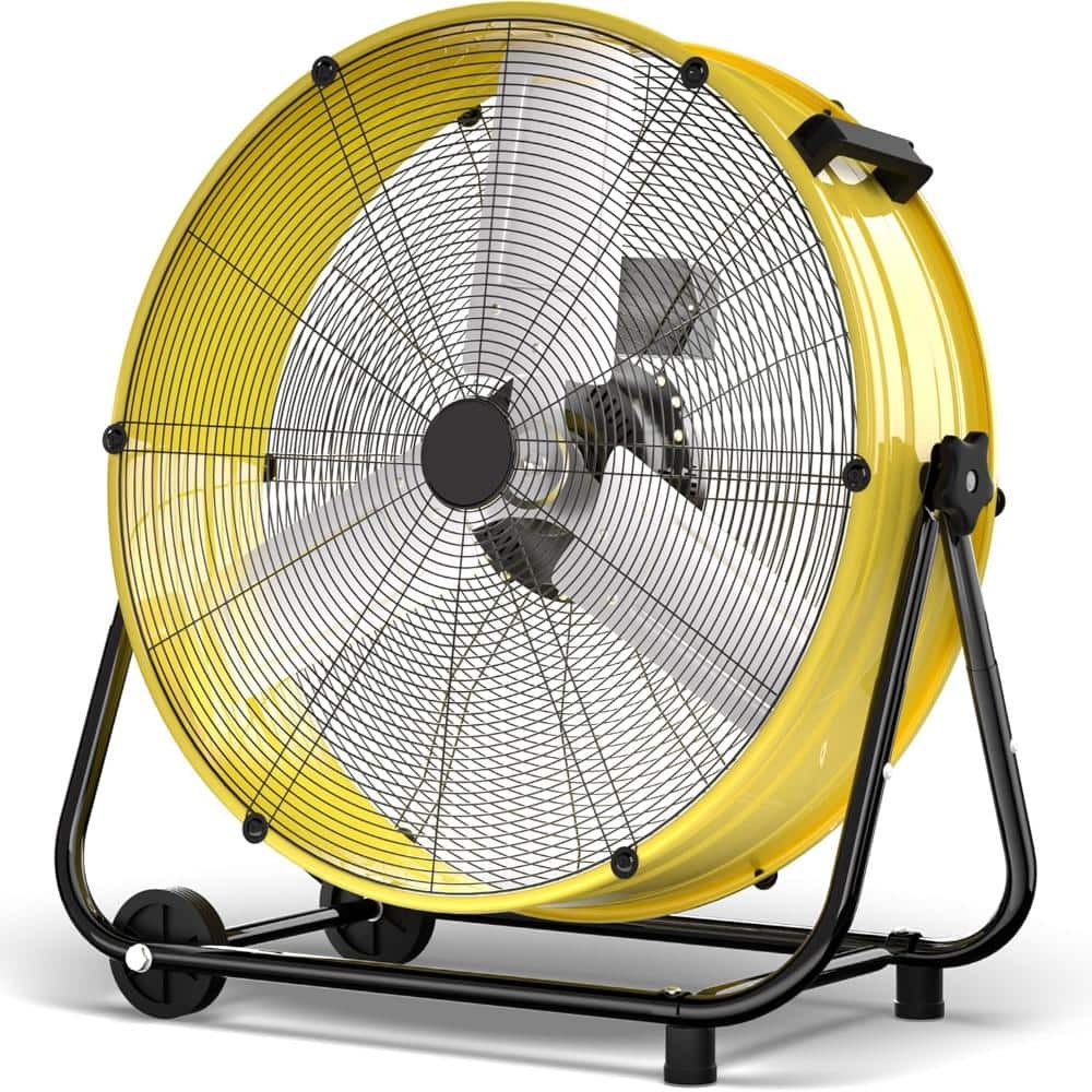 30 in. 3 Speeds Drum Fan in Yellow 14000 CFM 360° Tilt Wheels Ideal for Warehouses Commercial and Workshop price history on PriceWatchPro