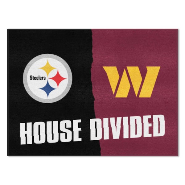 NFL House Divided - Steelers/Commanders 33.75 in. x 42.5 in. House Divided Mat Area Rug