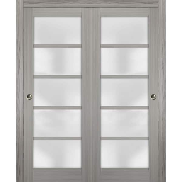 Sartodoors 48 in. x 96 in. Single Panel Gray Solid MDF Sliding Door with Closet Bypass Hardware