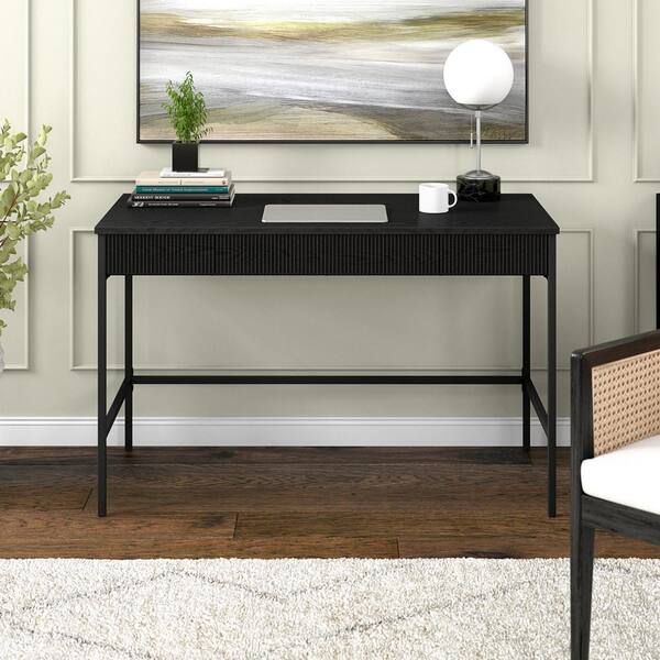 Nolan 48 Wide Rectangular Writing Desk in Black