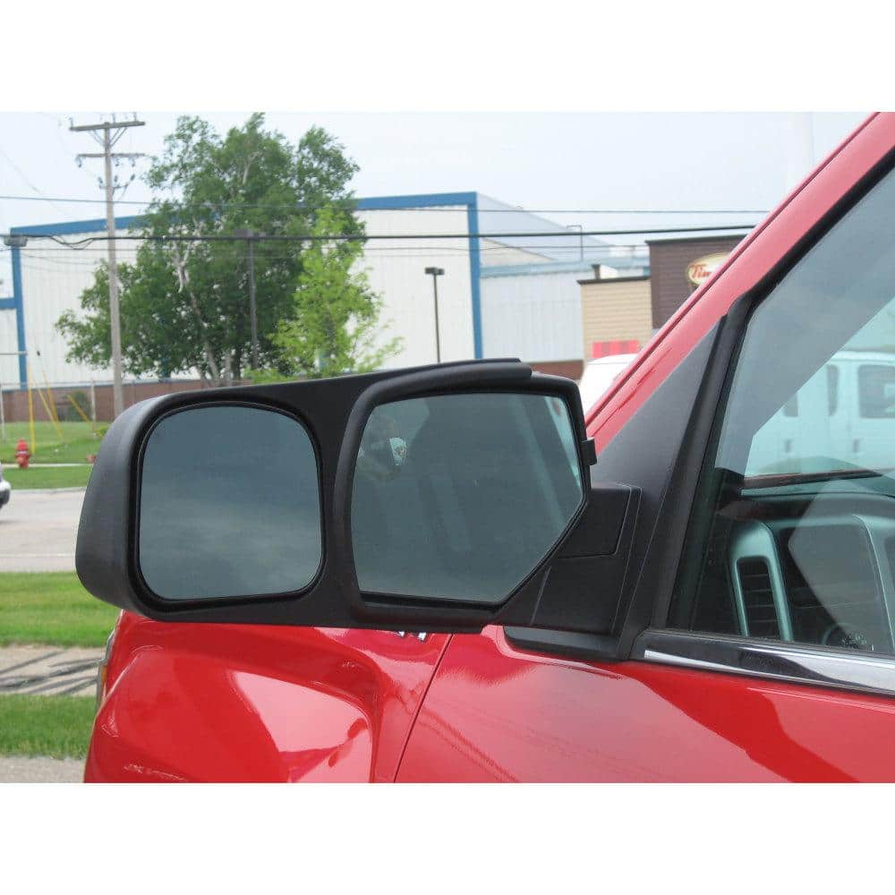 Right Door Mount Large Vehicle Towing Mirror in Brushed Finish
