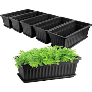 16.9 in. x 7.48 in. L Rectangle Planters for Indoor Plants Vegetable Flower Herb Window Boxes Plastic (6-Pack)