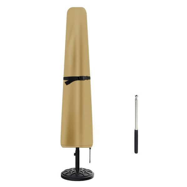 Angel Sar 7 ft. to 9 ft. Waterproof Patio Umbrella Cover with Push Rod, Beige