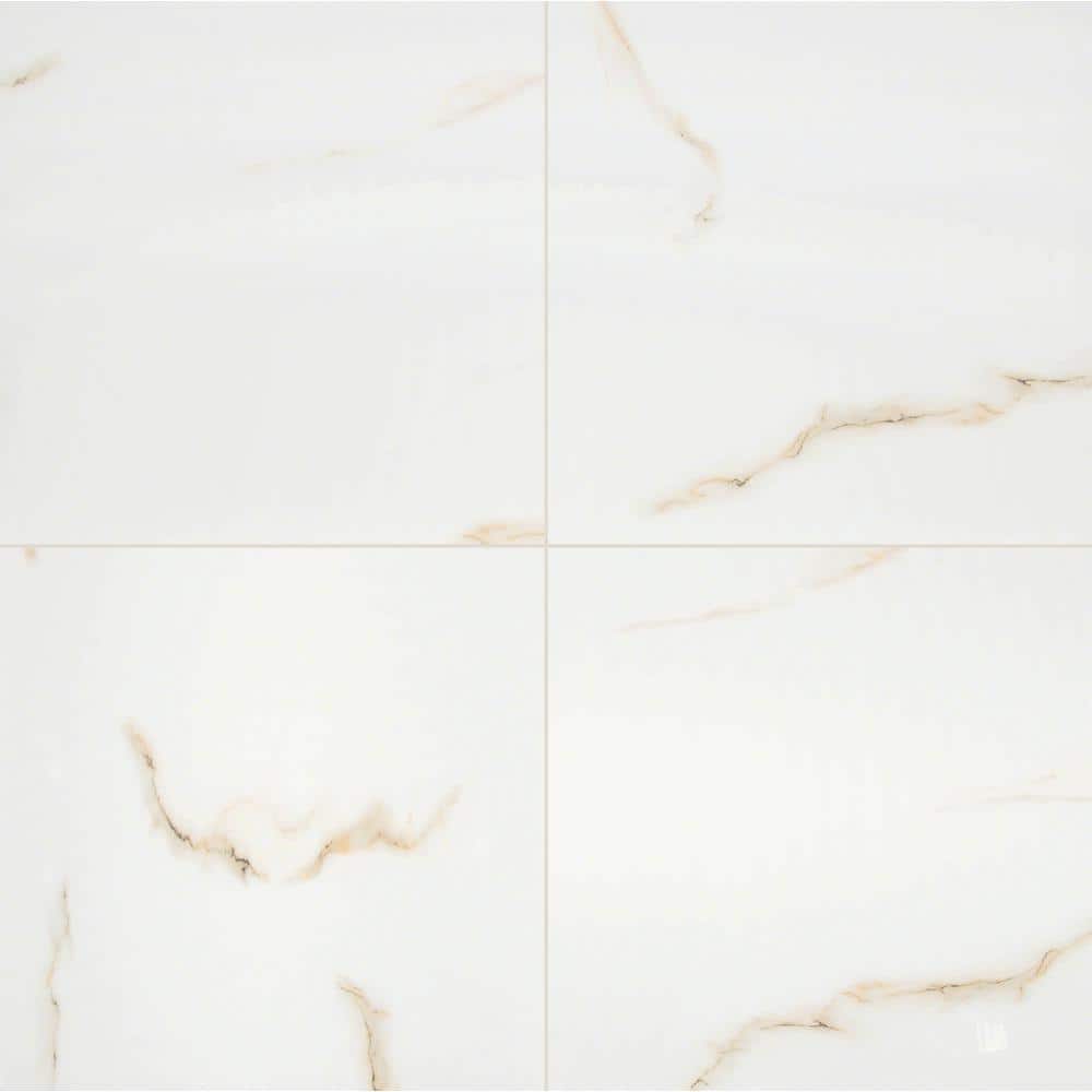 MSI Take Home Tile Sample - White Calacatta Bianco 4 in. x 4 in. Polished Porcelain Floor and Wall Tile (0.11 sq. ft.) -  NWHICA2424P-SAM