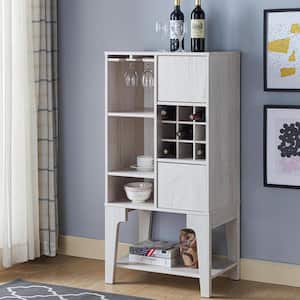 Esme Weathered White Wine Cabinet With Adjustable Shelves