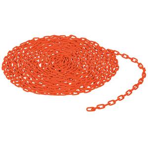 3/16 in. Thickness Orange Steel Bollard Safety Chain Per Foot