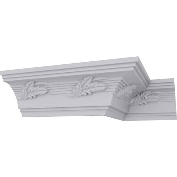 Ekena Millwork SAMPLE - 4 in. x 12 in. x 4 in. Polyurethane Leaf Twist Crown Moulding