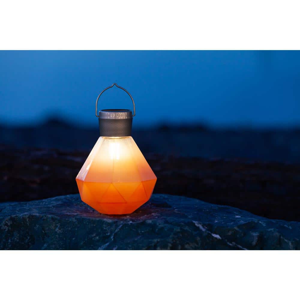 Bahama Coral Solar Powered Outdoor Hanging Light with Edison Bulb