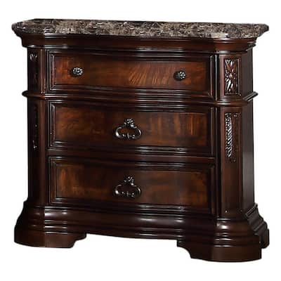 dark cherry wood night stand