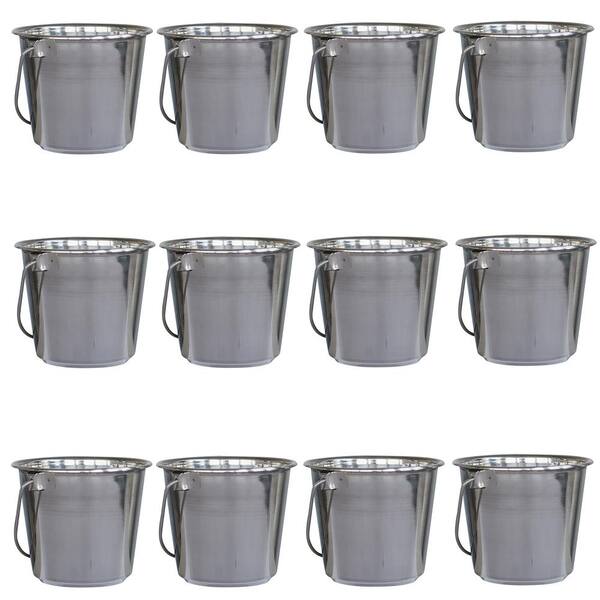 Sportsman 1 Qt. Stainless Galvanized Steel Bucket with Stainless Steel Handle (12-Pack)