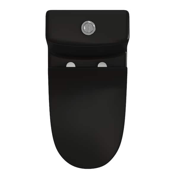Swiss Madison Ivy 1-Piece Toilet Dual Vortex Flush in Glossy Black