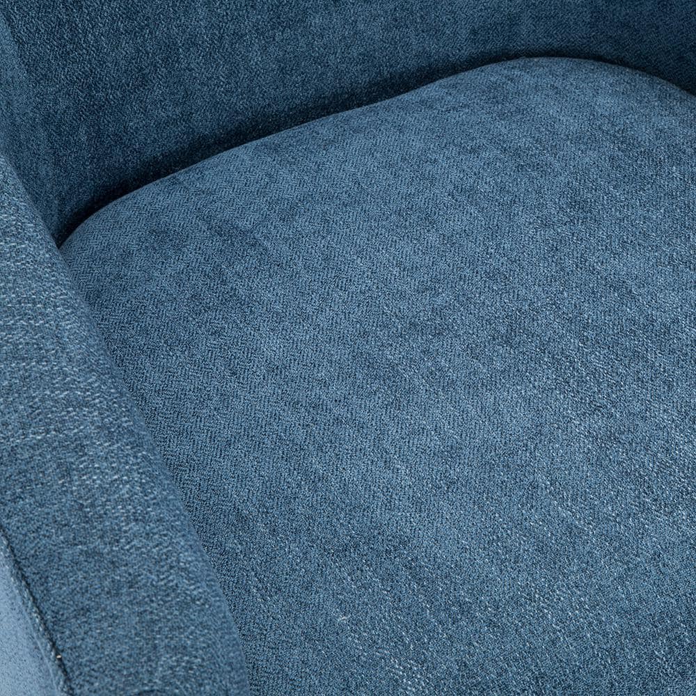 Cadet Blue Wood Swivel Barrel Comfort Chair