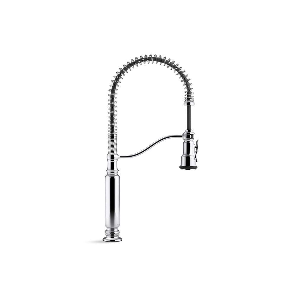 Polished Chrome Semi-Professional Kitchen Faucet with Pull-Out Spray