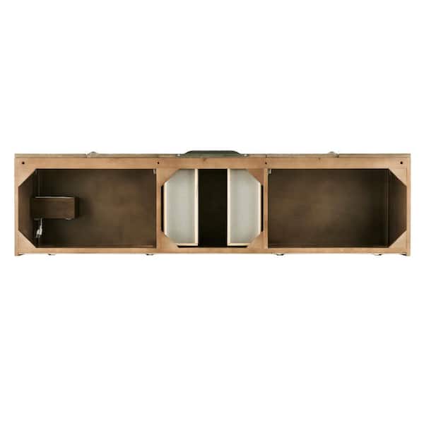 James Martin Vanities Columbia 72.5 in. W x 19 in. D x 36 in. H Double Bath Vanity in Latte Oak with Glossy White Composite Top