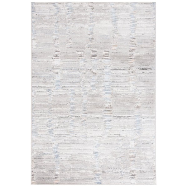 Quincy 8 ft. x 10 ft. Ivory/Light Gray Abstract Indoor/Outdoor Area Rug