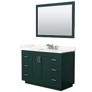 Miranda 48 in. W x 22 in. D x 33.75 in. H Single Bath Vanity in Green with Giotto Quartz Top and 46 in. Mirror