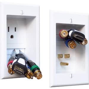 In-Wall Power Connection Kit with Single Power and Cable Management for Wall Mounted HDTV