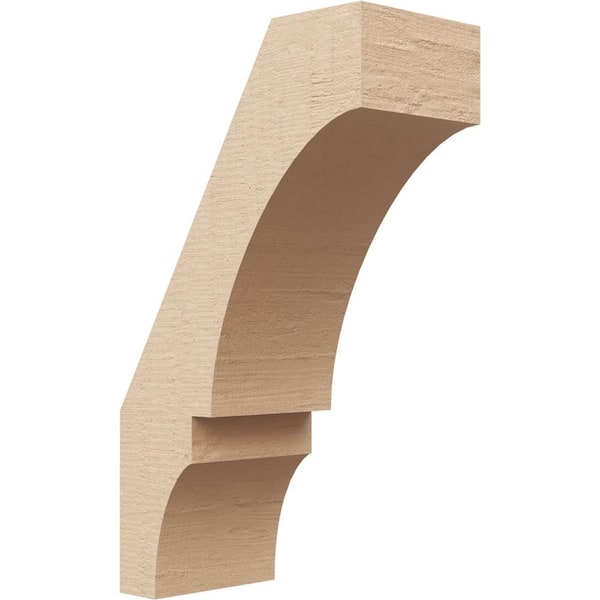 Ekena Millwork 3 in. x 10 in. x 6 in. Balboa Rough Cedar Woodgrain Timberthane Polyurethane Knee Brace, Primed