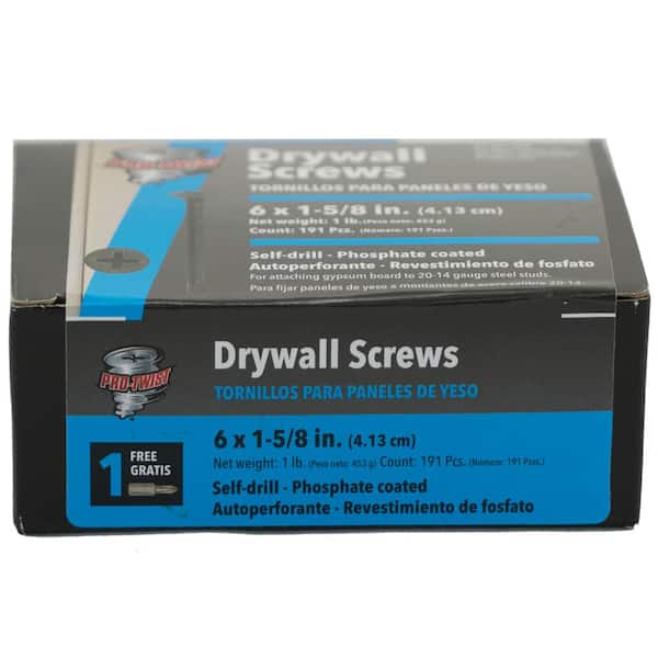 #6 x 1-5/8 in. #2 Phillips Bugle Head Coarse Thread Self-Drilling Drywall Screws 1 lb. Box
