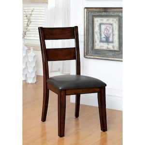 Yvetsia Dark Cherry Wood Padded Dining Chair (Set of 2)